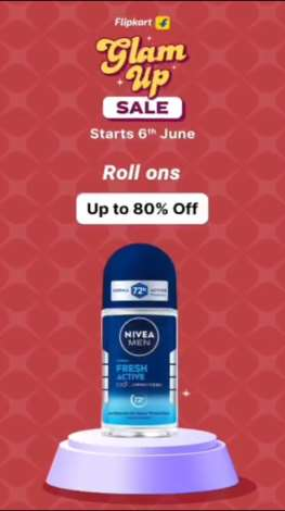 Flipkart Glam Up Sale creative - Nivea roll-on story ad
