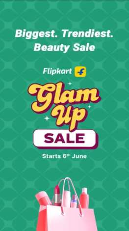 Flipkart Glam Up Sale creative - biggest trendiest beauty sale
