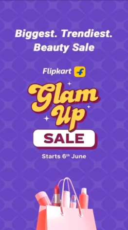 Flipkart Glam Up Sale creative - beauty sale banner